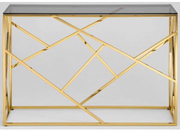 Консольный столик Париж стекло smoke / сталь золото