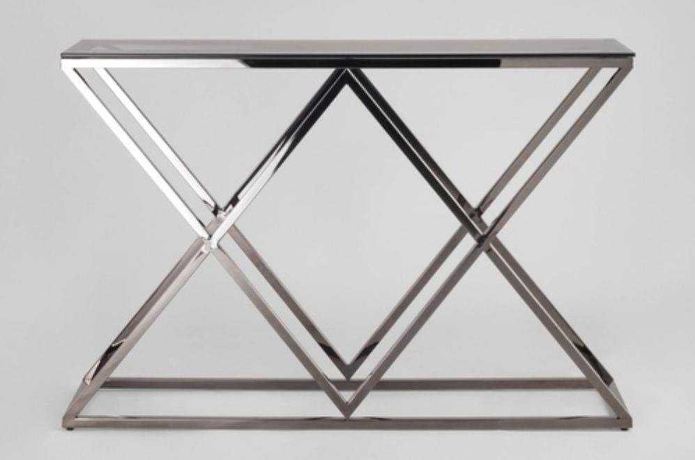 Консоль Президиум стекло smoke / сталь темный хром