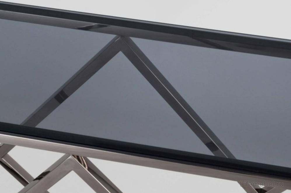 Консоль Президиум стекло smoke / сталь темный хром