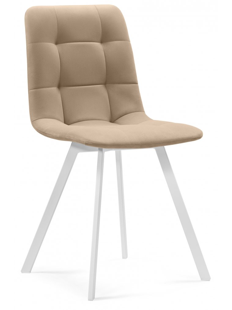 Комплект из "МР Стул Чилли (Chilli) бежевый (velutto 05) / белый каркас" 4 шт.