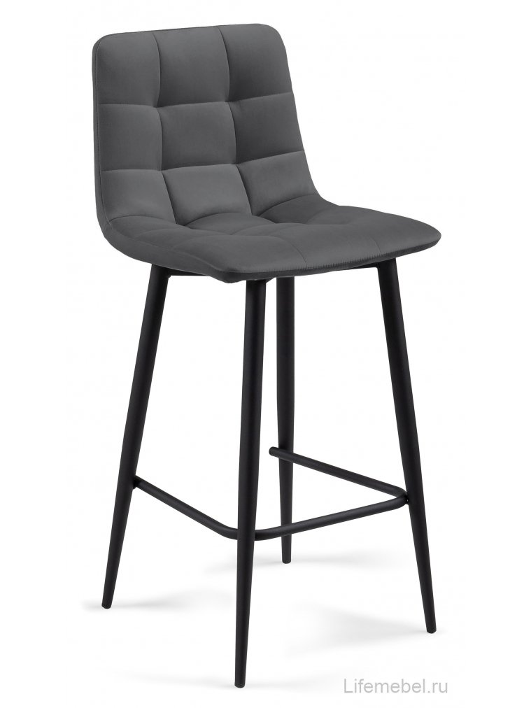Комплект стульев полубарных Бэйс 2 шт темно-серый / черный