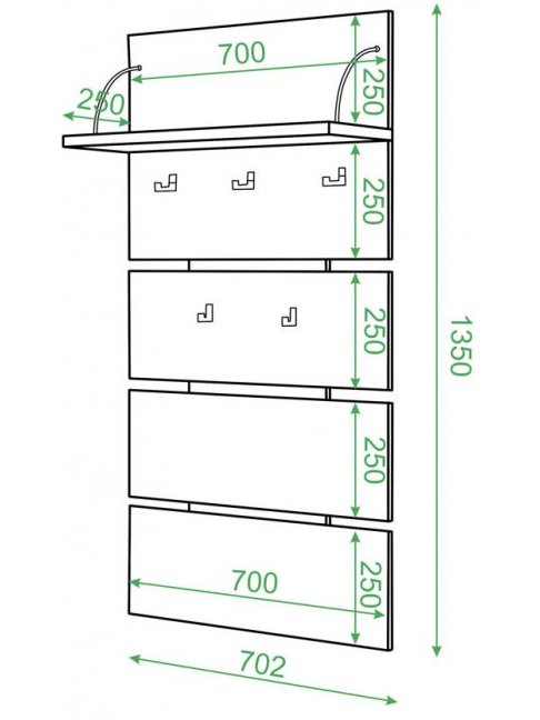 Настенная вешалка СТ-50 БЕ белая  - Уцененный экземпляр