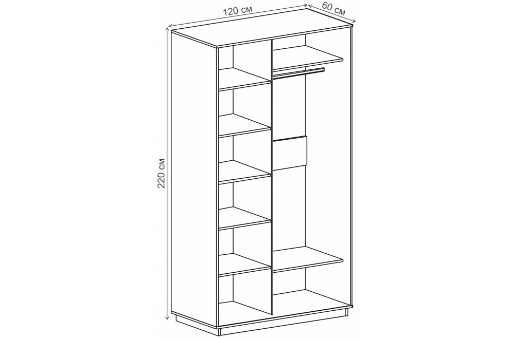 Шкаф-купе Леон-2 1200 Лондон дуб бонифаций