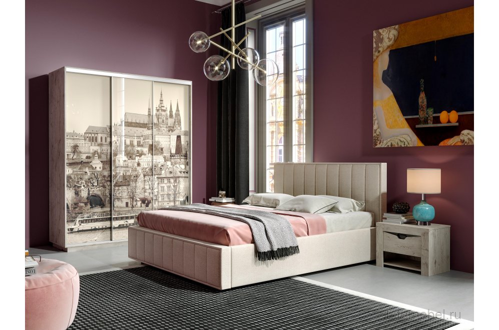 Шкаф-купе Леон-2 1770 Прага дуб бонифаций