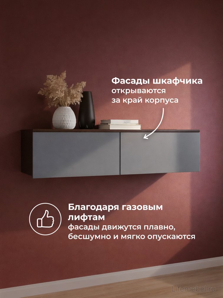 Навесной шкаф Роут венге / графит софт