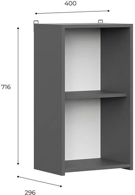 Шкаф навесной Денвер графит 0,4м