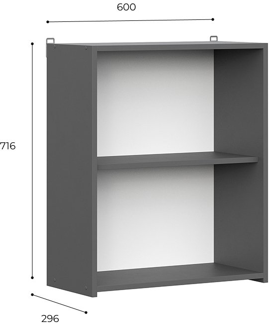 Шкаф навесной Денвер графит 0,6м