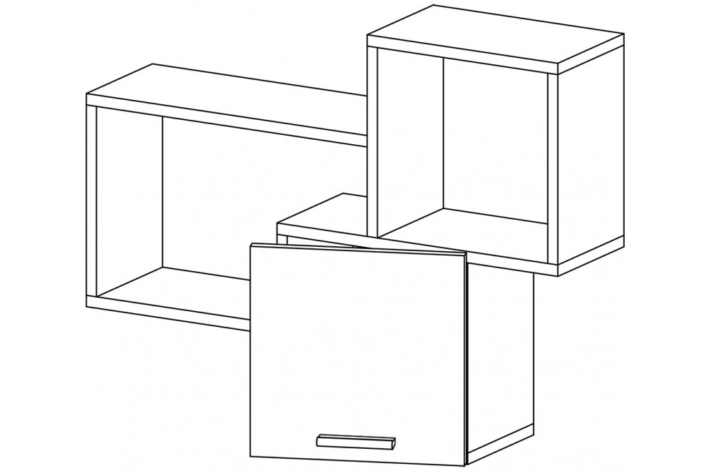 Шкаф навесной Флэш-21 дуб молочный