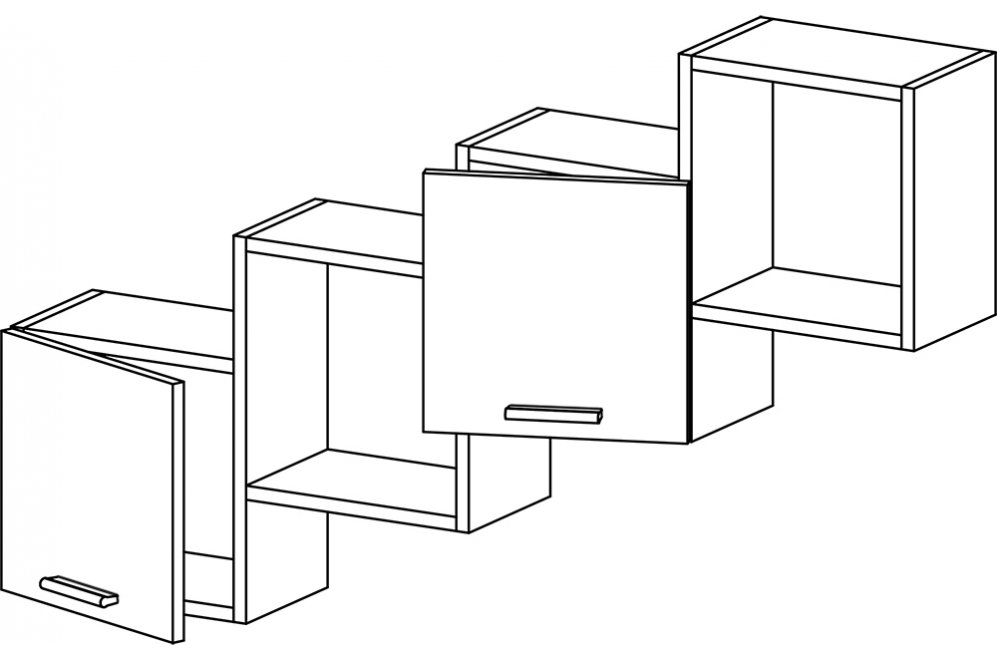Шкаф навесной Флэш-22 дуб молочный