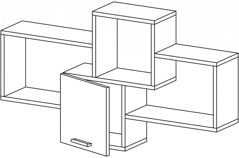 Шкаф навесной Флэш-25 дуб молочный