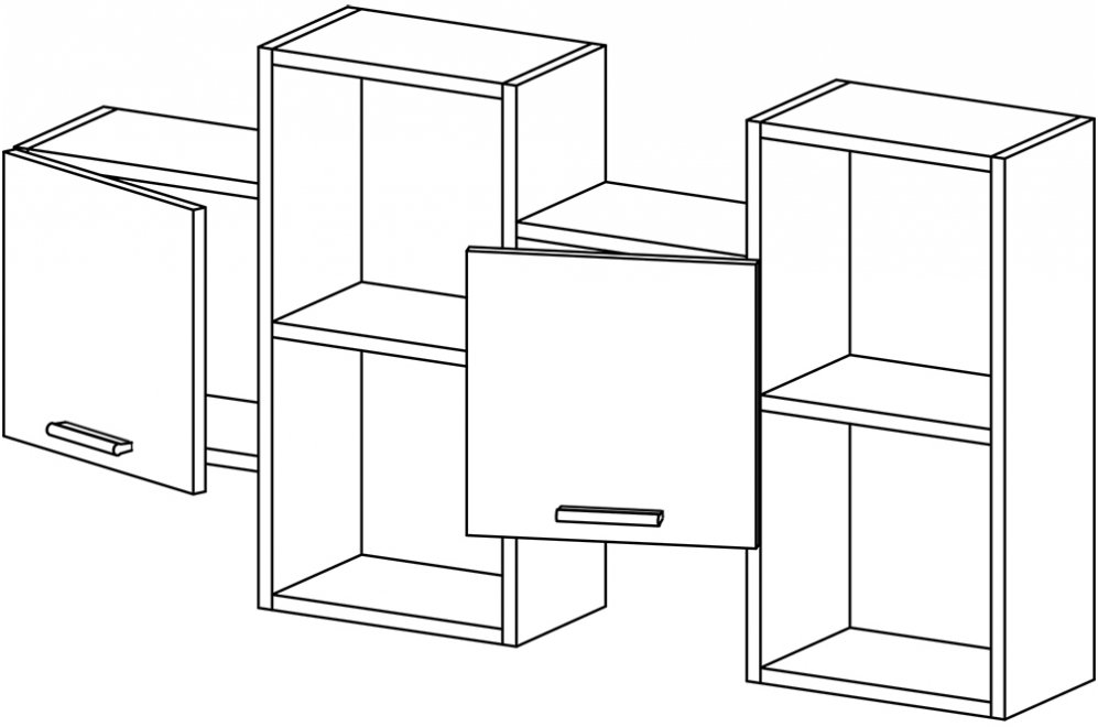 Шкаф навесной Флэш-29 дуб молочный