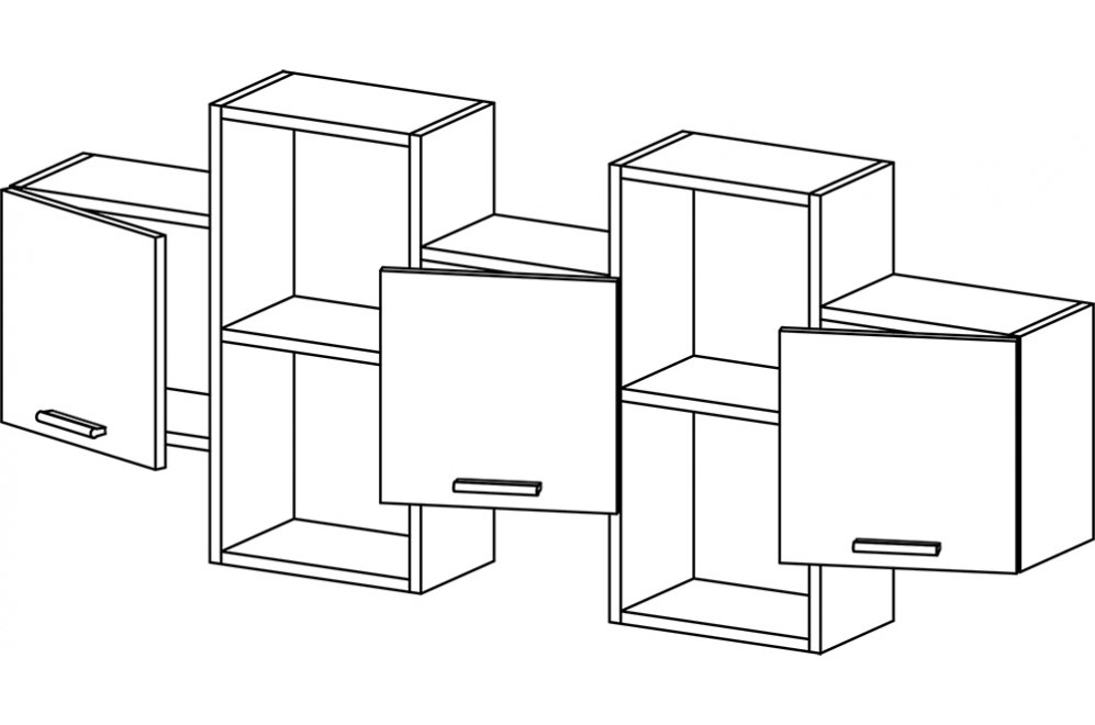 Шкаф навесной Флэш-30 дуб молочный