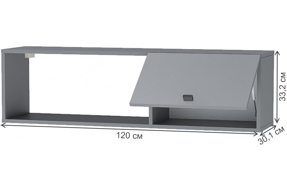 Шкаф навесной МС Квадро Ан-1 графит