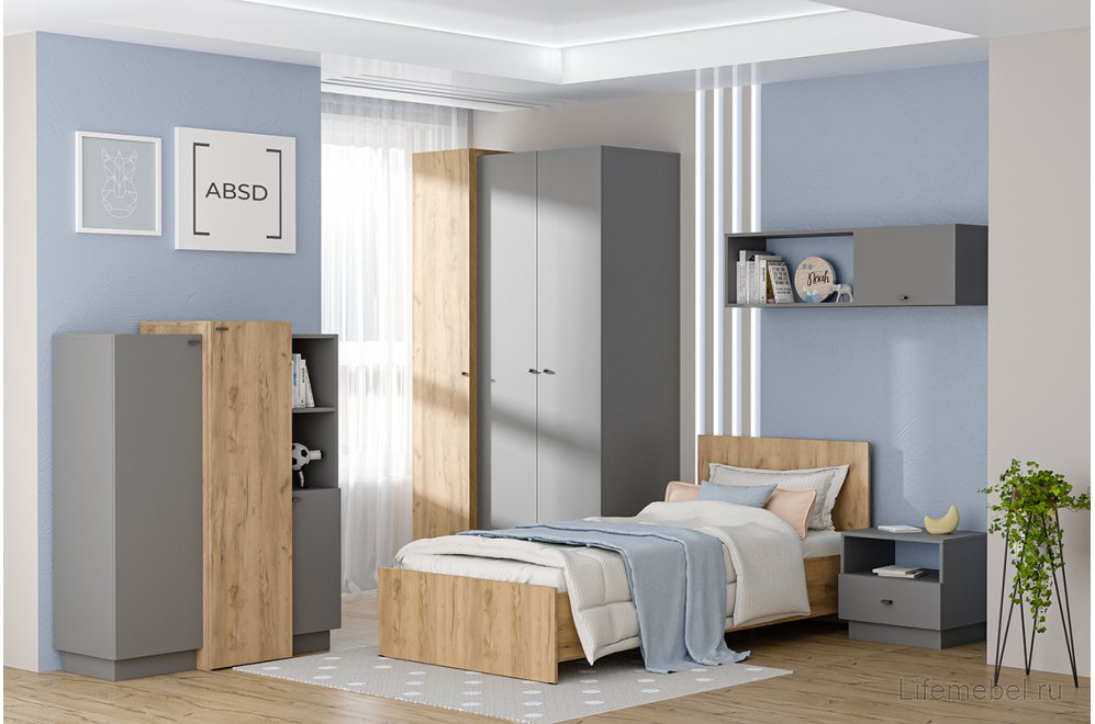 Шкаф навесной МС Квадро Ан-1 графит