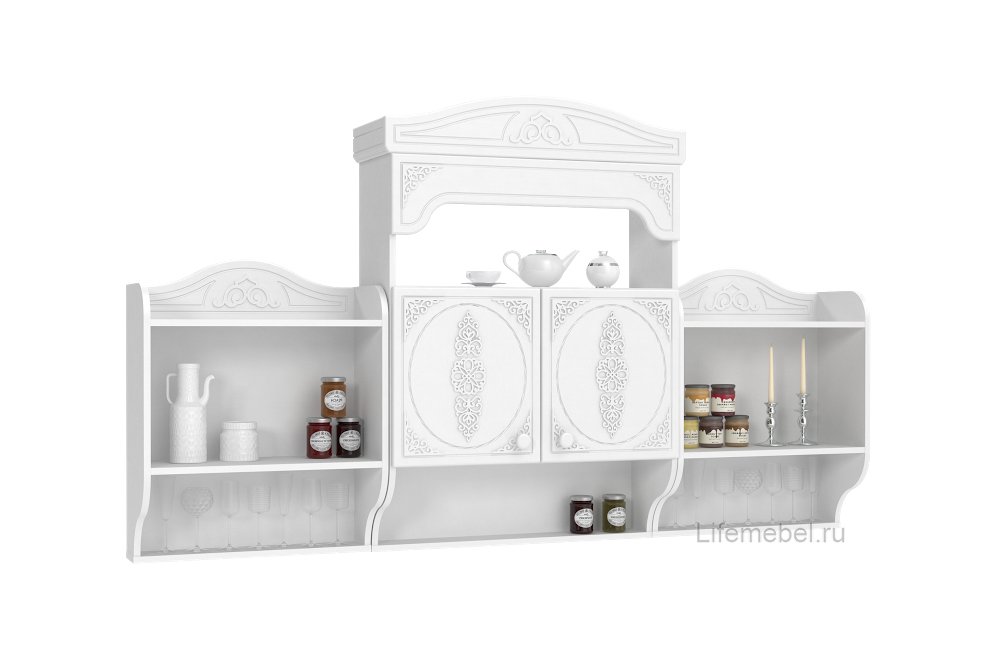 Шкаф навесной Ассоль АС-14 белое дерево