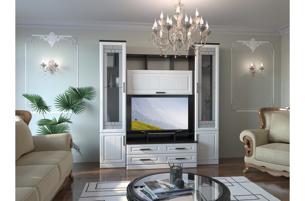 Шкаф навесной Рейна венге / белое дерево