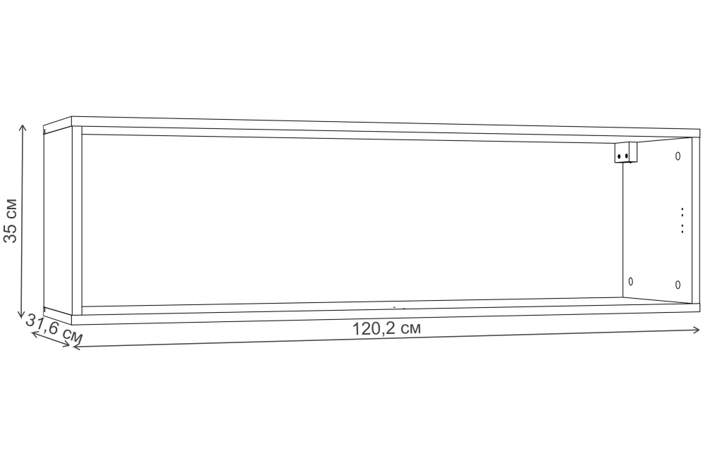 Шкаф навесной Summit НМ 014.21 10 26 ПВХ софт графит / ясень анкор темный kr