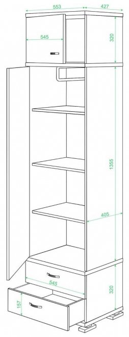Шкаф КС-10 карамель / венге