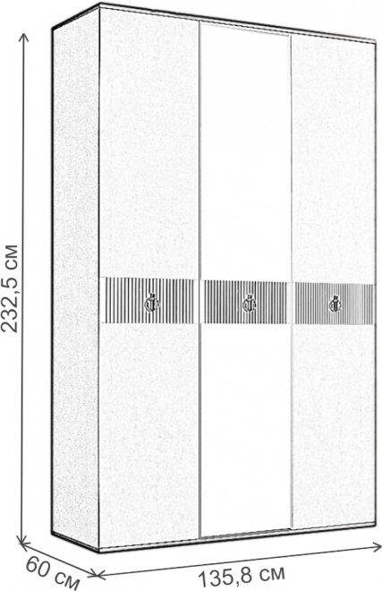 Шкаф Rimini Solo 136 с зеркалом слоновая кость / серебро