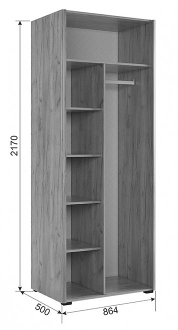 Шкаф Адам двухдверныйдуб крафт золотой / графит