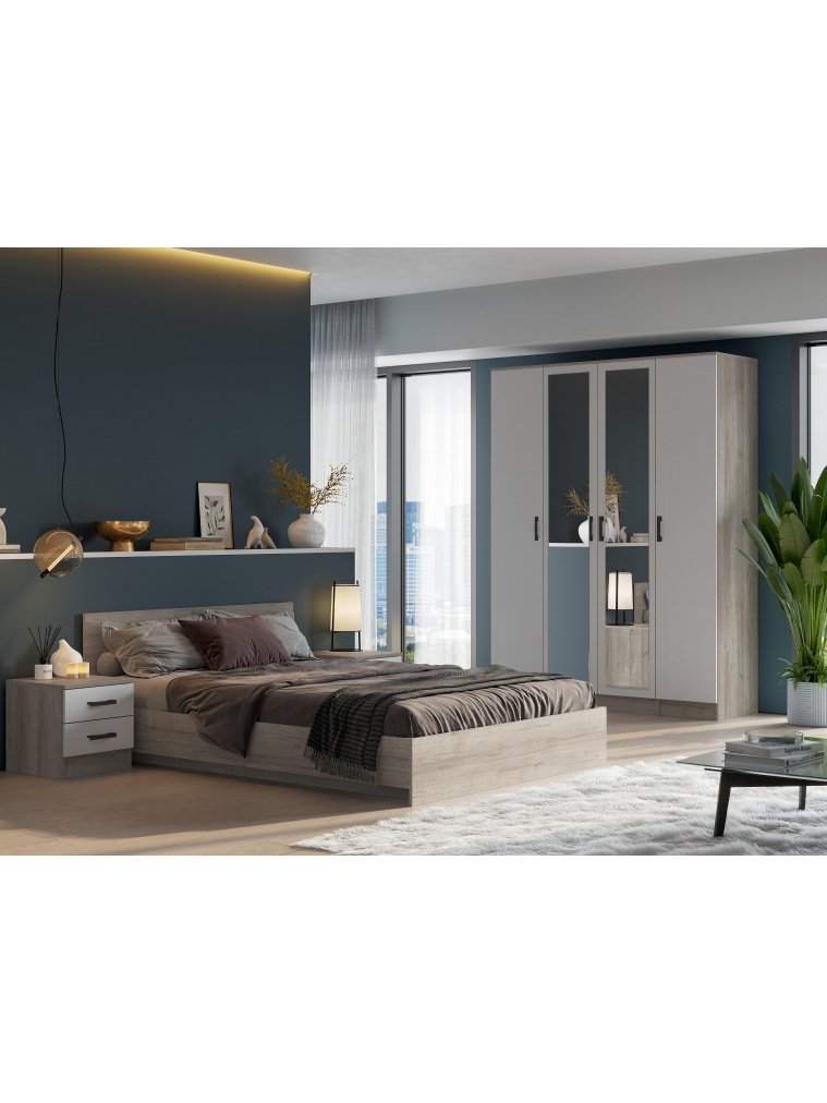 Шкаф Адайн ШК-20 дуб крафт серый / белый