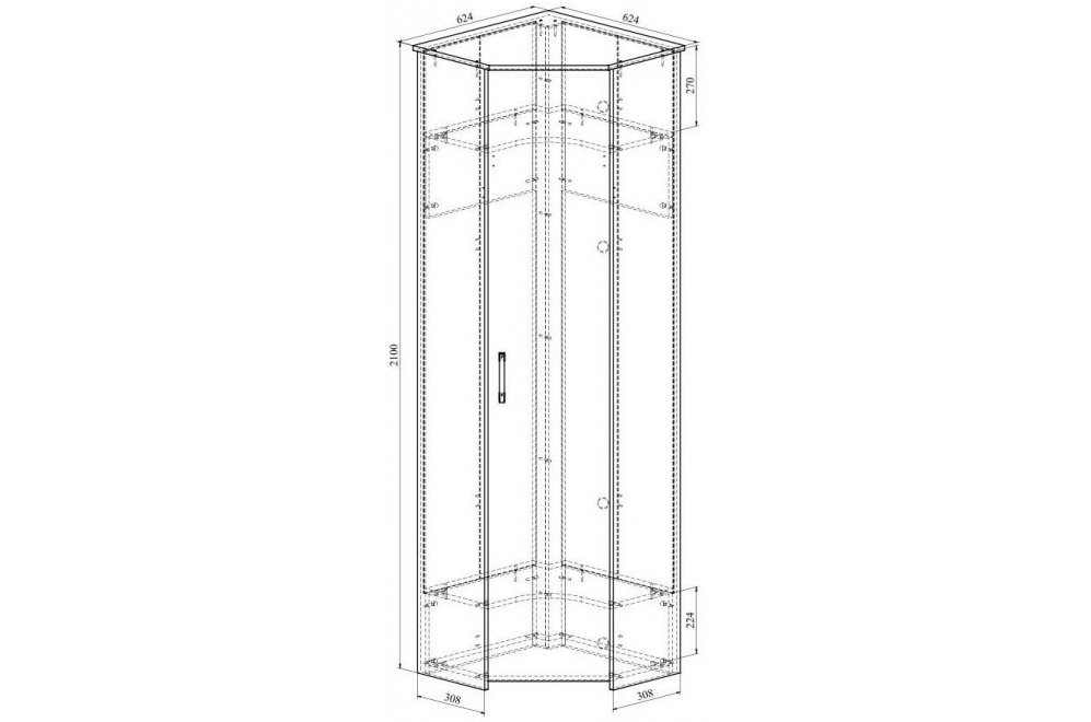 Шкаф Агата АТ-8 дуб крафт золотой
