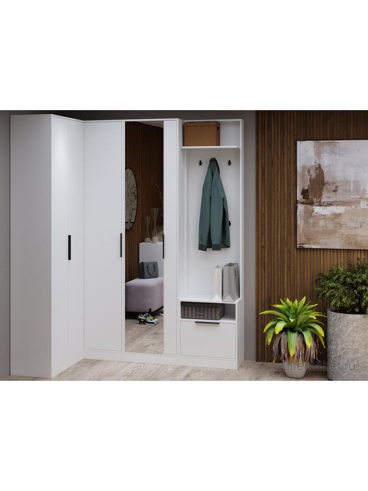 Шкаф Агата Исполнение 2 угловой белый