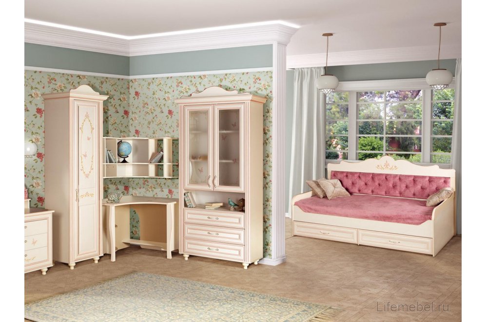 Шкаф Алиса №552 кремовый белый