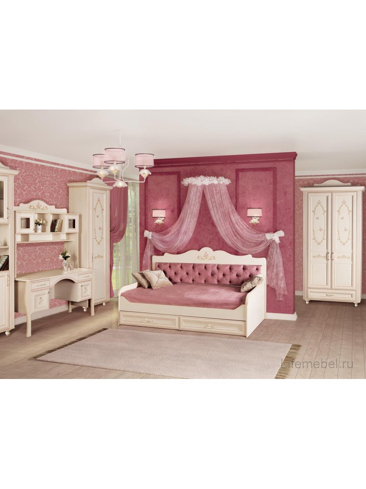 Шкаф Алиса №553 2-дверный кремовый белый