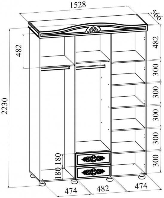 Шкаф Ассоль АС-27 белое дерево