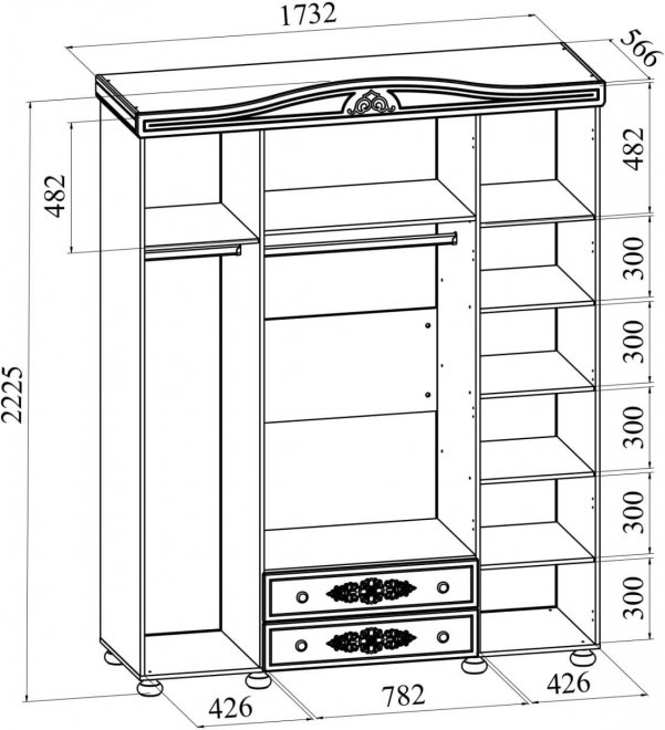 Шкаф Ассоль АС-28 белое дерево