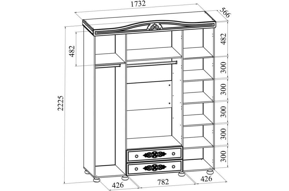 Шкаф Ассоль АС-28 белое дерево