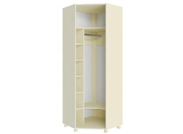 Шкаф угловой Ассоль плюс АС-522К с короной и зеркалом левый ваниль