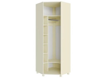 Шкаф угловой Ассоль плюс АС-522К с короной и зеркалом правый ваниль