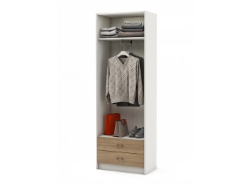 Платяной шкаф Август-9 платяной белый / дуб сонома