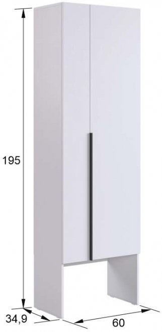Шкаф Баско L600 К4 белое дерево с полкой