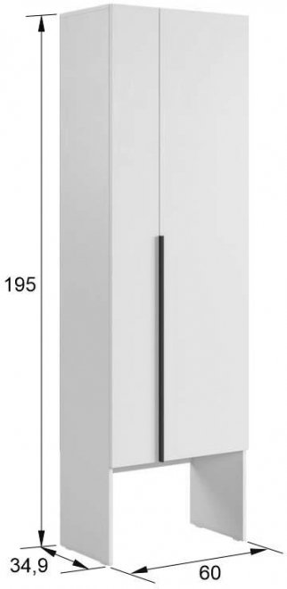 Шкаф Баско L600 К4 кашемир с полкой