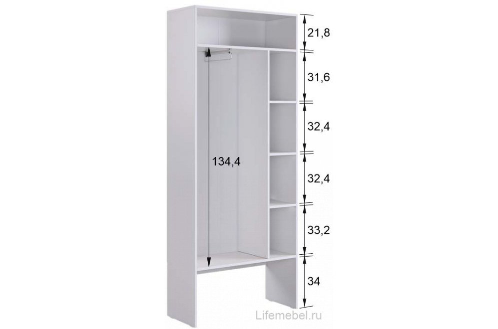 Шкаф Баско L800 белое дерево