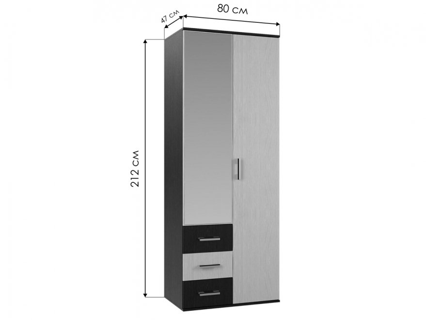 Шкаф Белла 2-х створчатый ясень белый