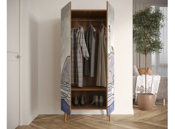 Распашной шкаф Бербер (Berber) BB08/Print_51 разноцветный