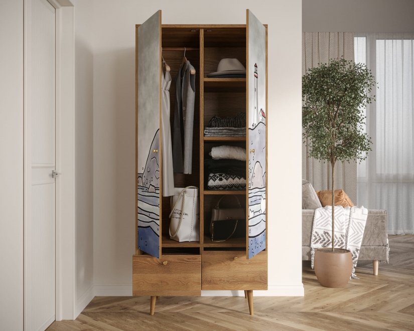 Шкаф Бербер (Berber) BB16/Print_51 разноцветный