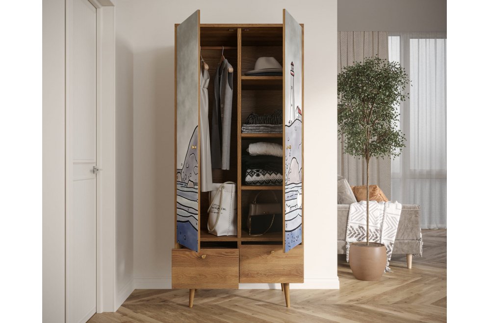 Шкаф Бербер (Berber) BB16/Print_51 разноцветный