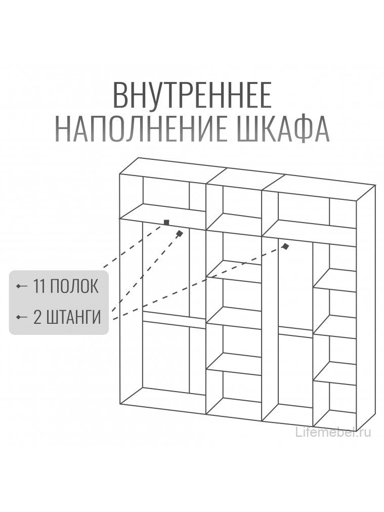 Шкаф Болонья 5-дверный кашемир