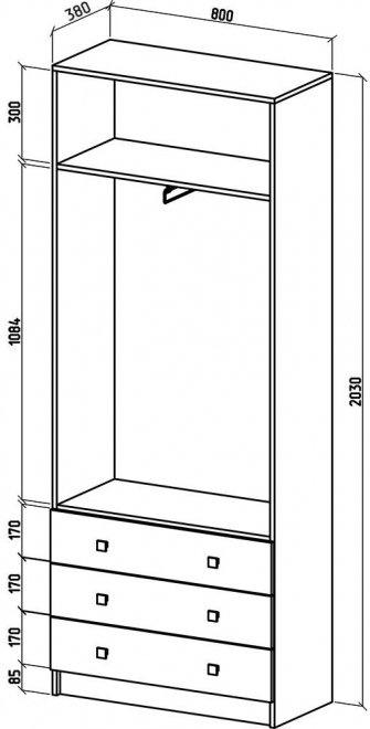 Шкаф Бостон-12 дуб молочный