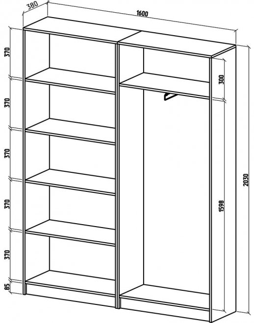 Шкаф Бостон-14 4-х. дверный белый