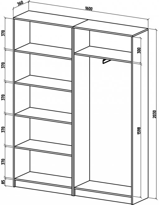 Шкаф Бостон-14 дуб золотистый