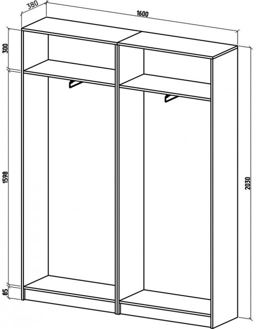 Шкаф Бостон-15 160 см белый