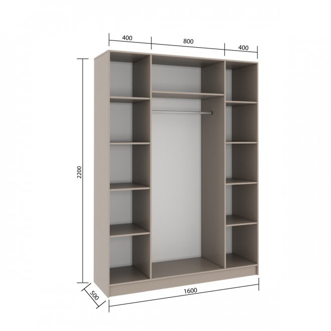 Шкаф Бостон 160 бежевый / глиняно серый