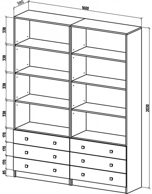 Шкаф Бостон-19 160 см белый