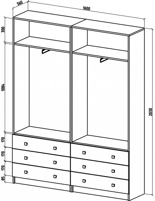 Шкаф Бостон-21 дуб апрель темный